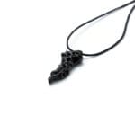 Black plated silver seashell necklace from Ocean Jewelry collection, 80 cm cord with silver bead detail.